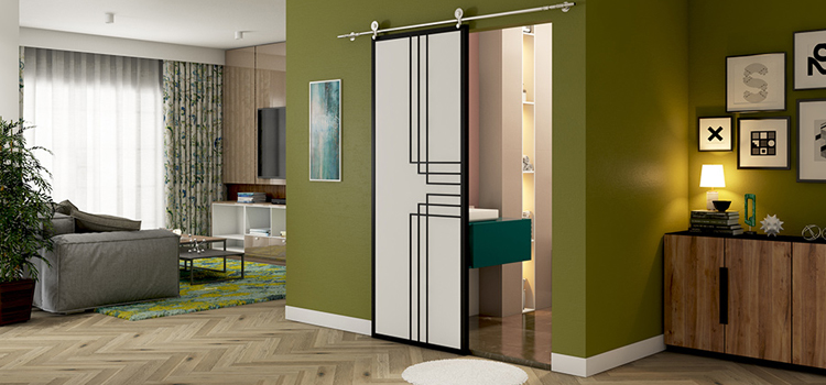 sliding bathroom door installation in Cypress